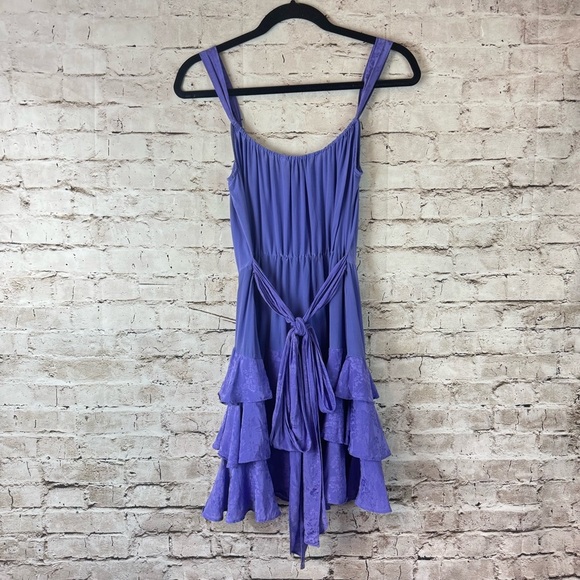 Rebecca Taylor Size 2 Dancing Dress Cornflower Ruffles Sleeveless 100% Silk - Picture 5 of 8